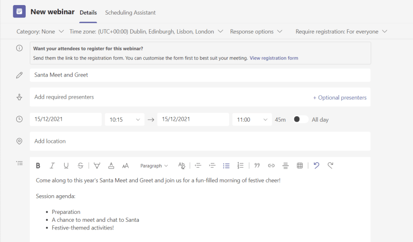 Fill in a description for the presenters.